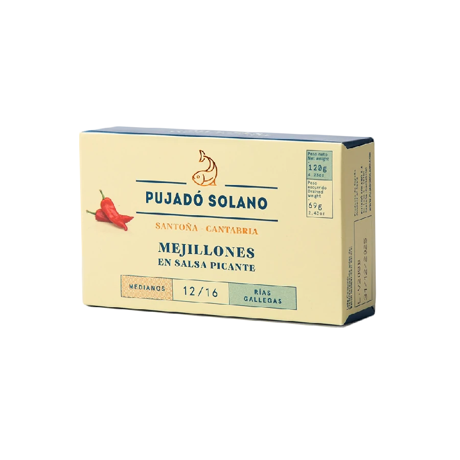 Lata de Mejillones en Salsa Picante (115 g)