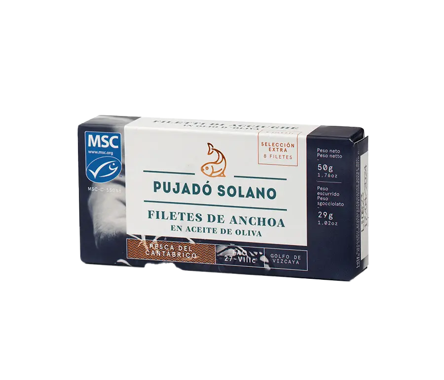 Envase 8 Filetes Especiales de Anchoa del Cantábrico de Costera en Aceite de Oliva Lata 50 g