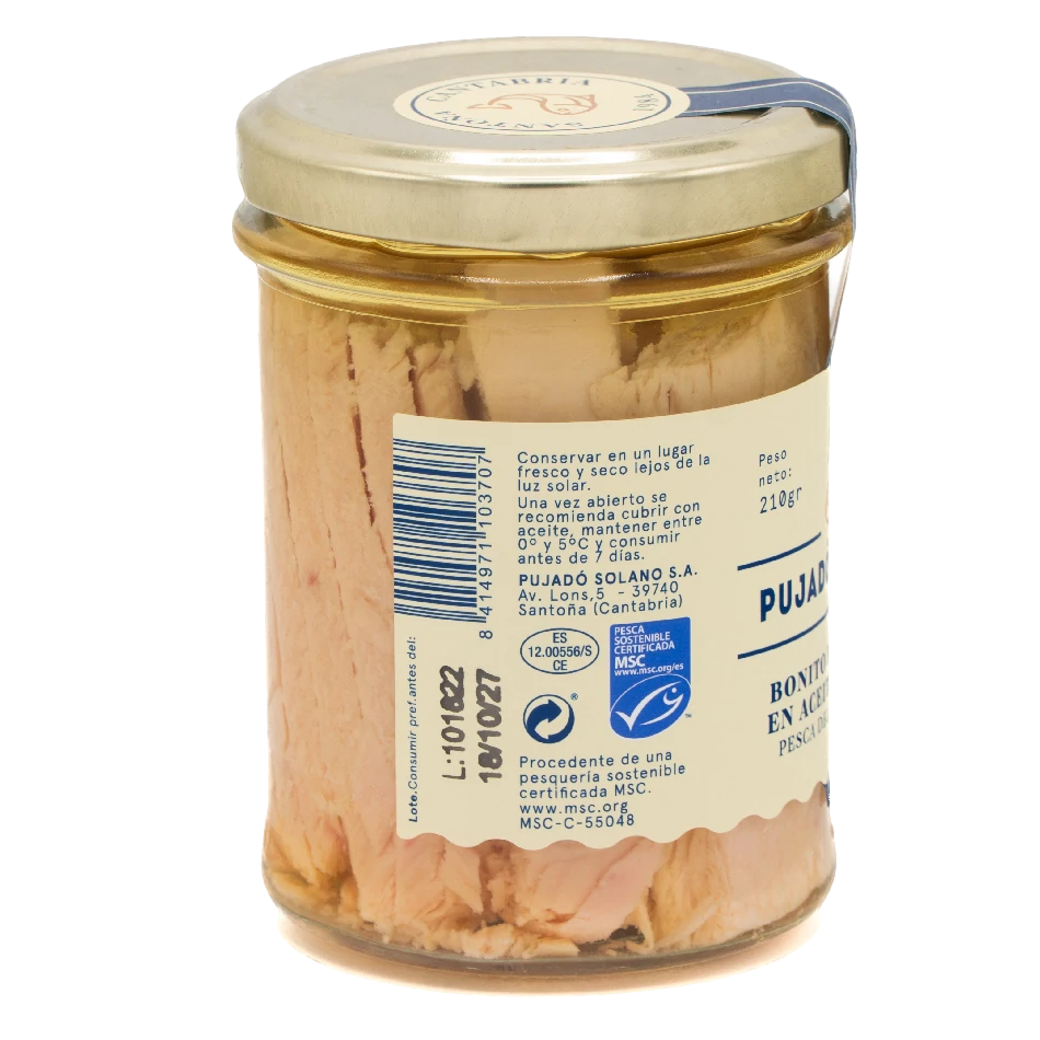 Tarro de Cristal de Bonito del Norte en Aceite de Oliva (210 g)
