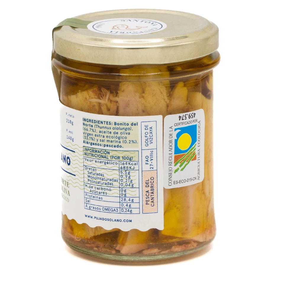 Tarro de Bonito del Norte en AOVE Ecológico (210 g)