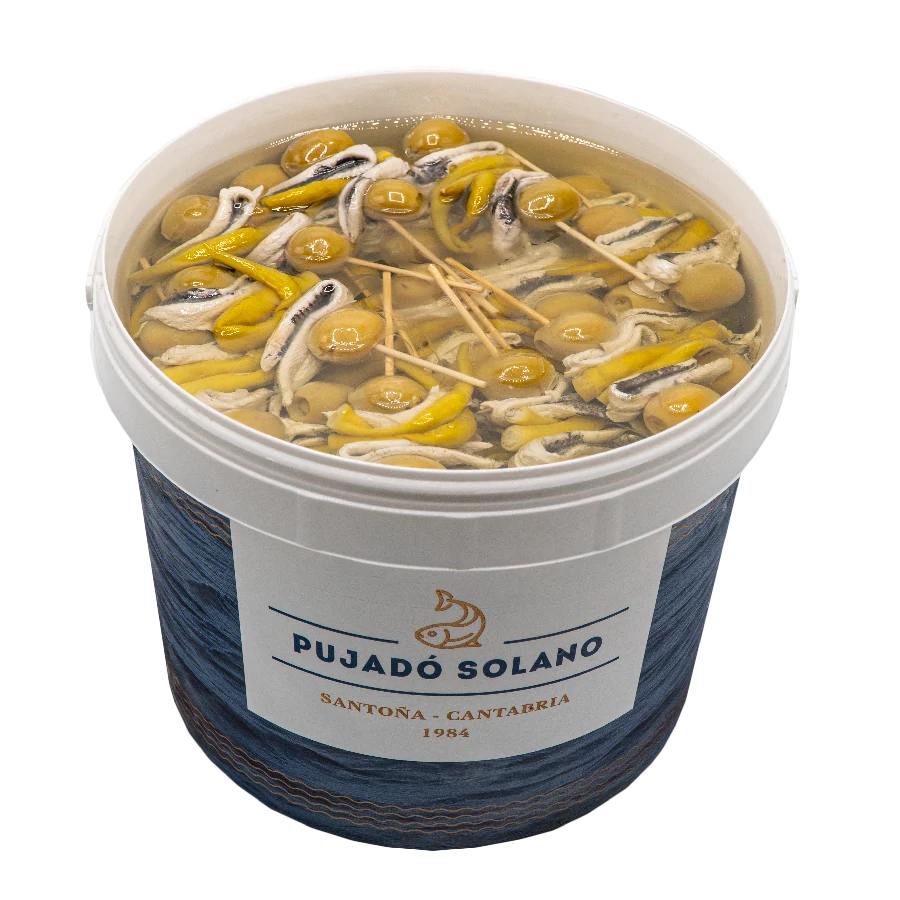 Cubo de Gildas de Boquerón de Cantábrico (100 piezas)