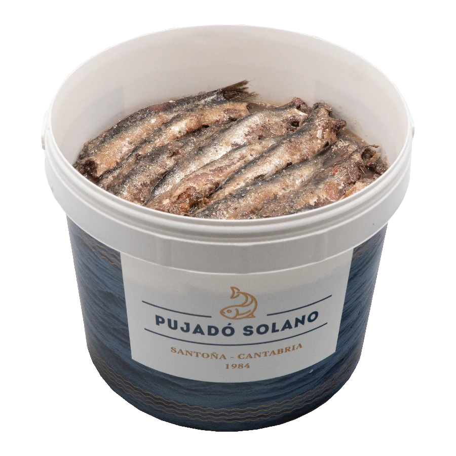Cubo de 100 Anchoas del Cantábrico en Salazón