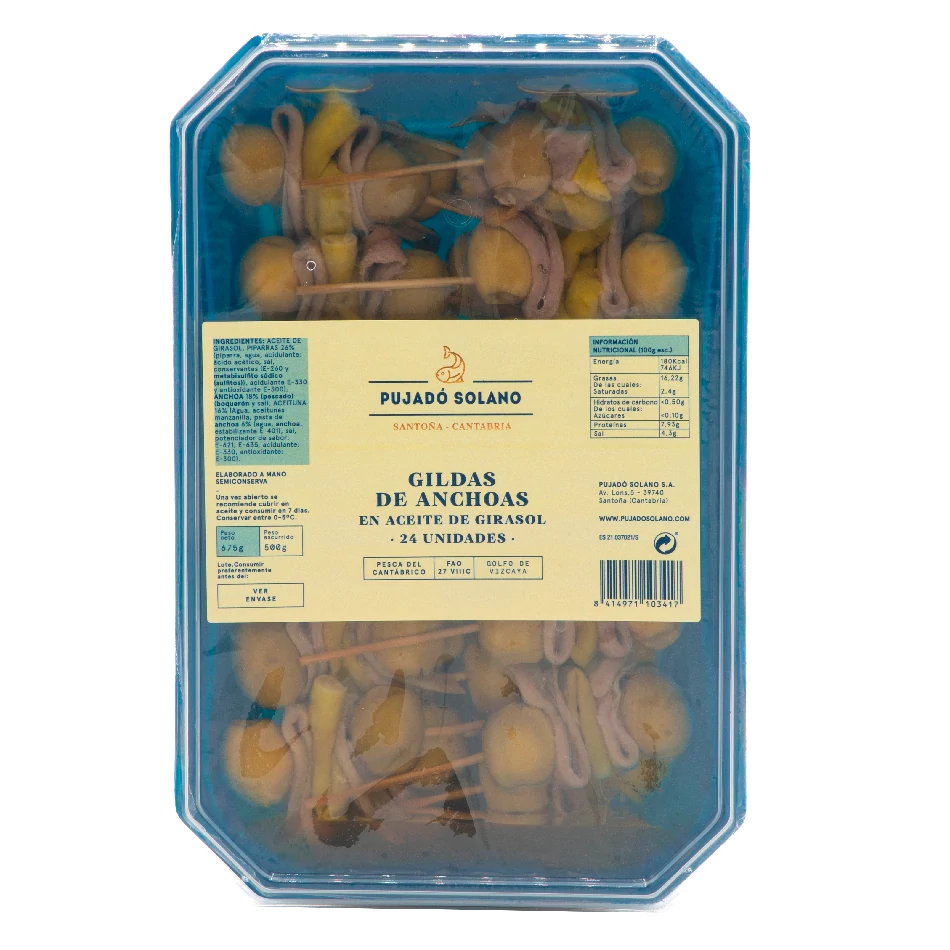 Tarrina de Gildas de Anchoa del Cantábrico (24 Piezas, 900 g)