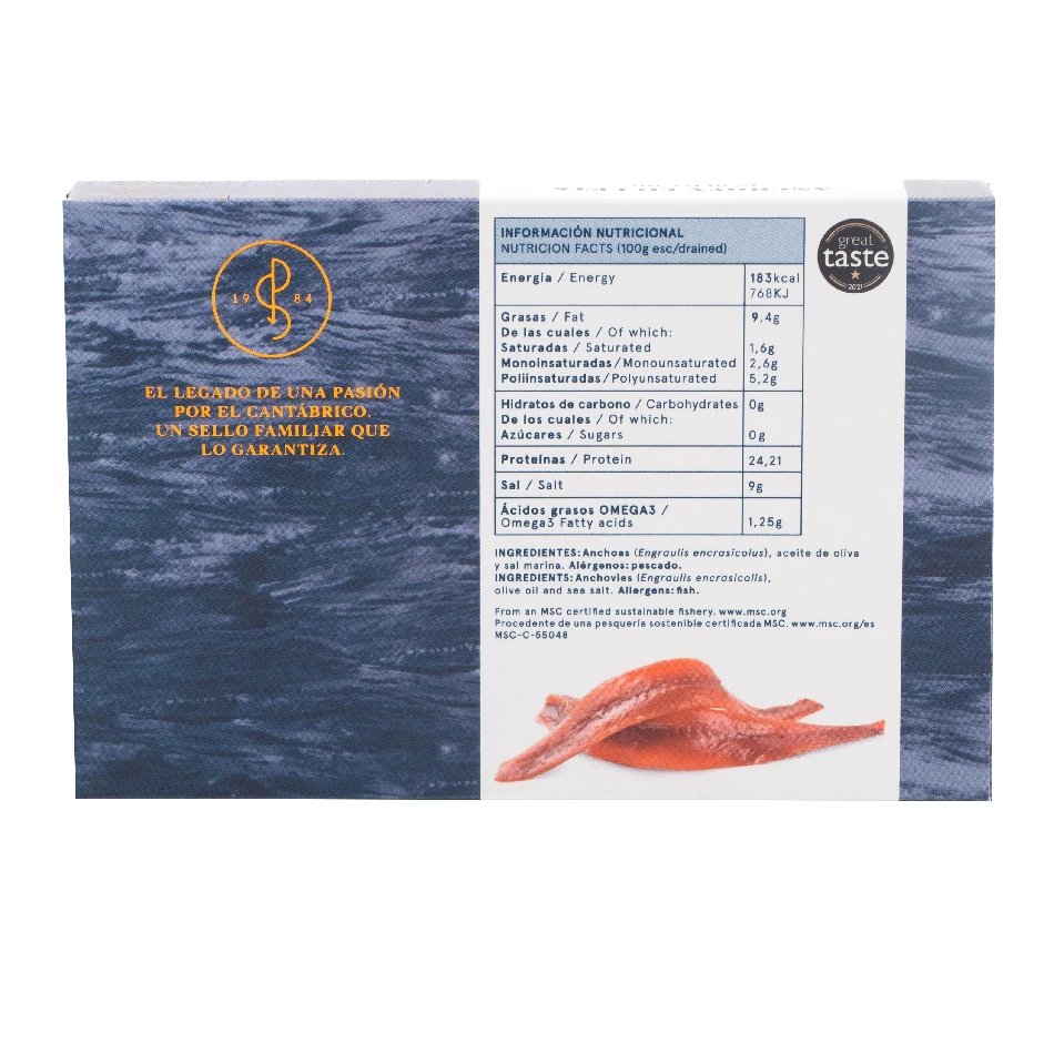 Lata 10-12 Filetes de Anchoa del Cantábrico «Selección Extra» en Aceite de Oliva (120 g)