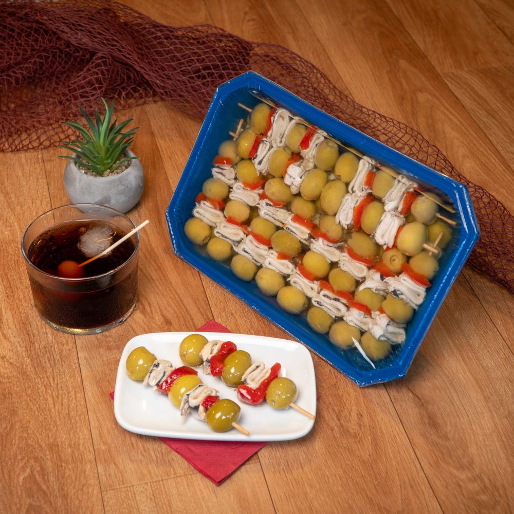 Tarrina de Banderillas de Doble Boquerón del Cantábrico (22 Piezas, 900 g)