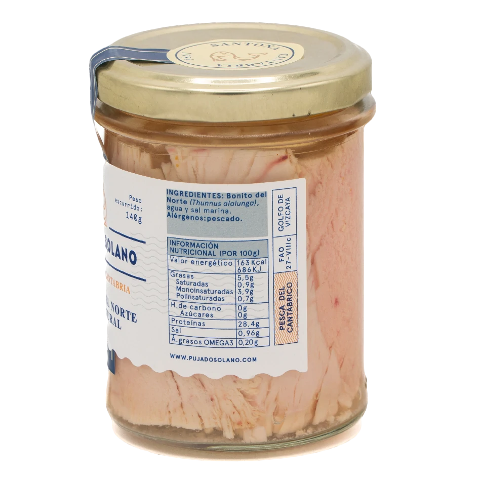 Tarro de Cristal de Bonito del Norte al Natural (210 g)