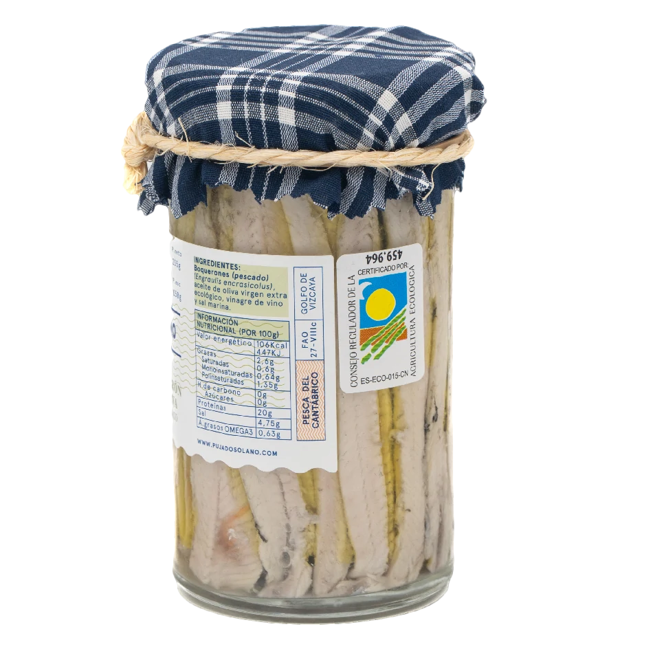 Tarro de Boquerones del Cantábrico "Marinero" en AOVE Ecológico (235 g)