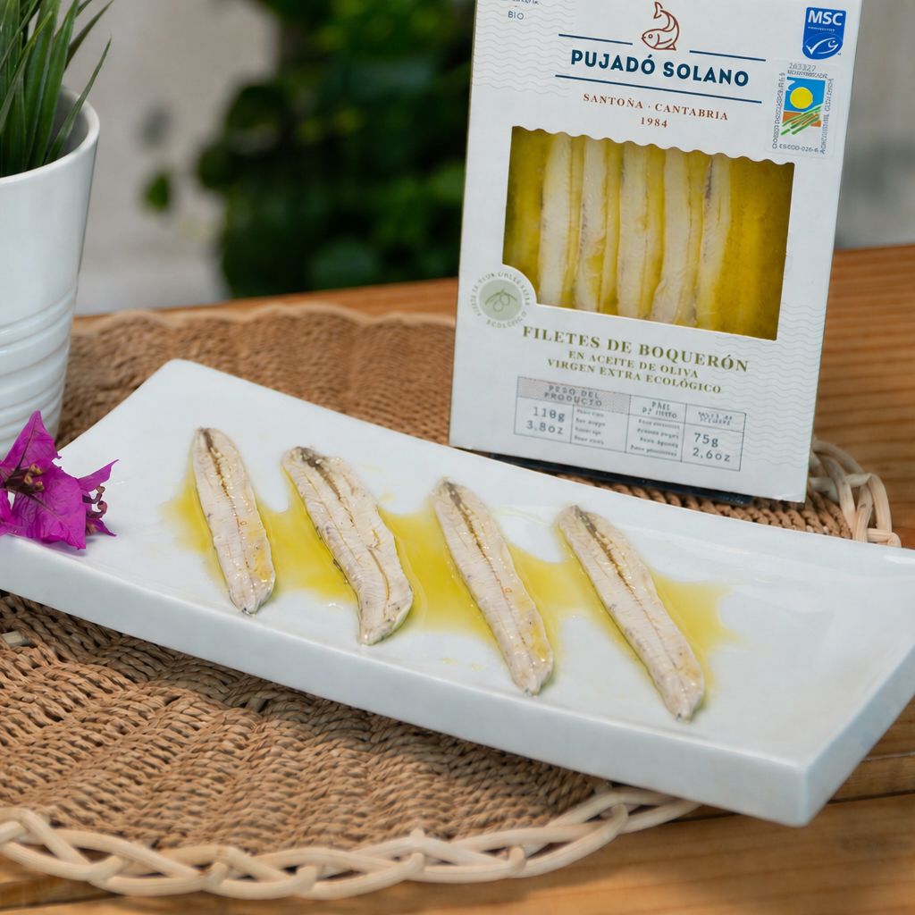 Tarrina de Boquerones del Cantábrico en AOVE Ecológico (110 g)