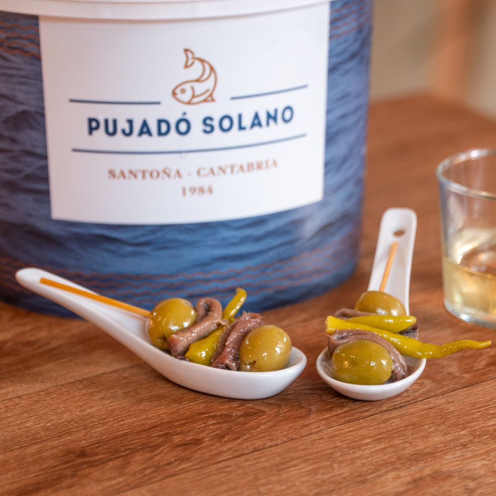 Cubo de Gildas de Anchoa de Santoña (100 Piezas)