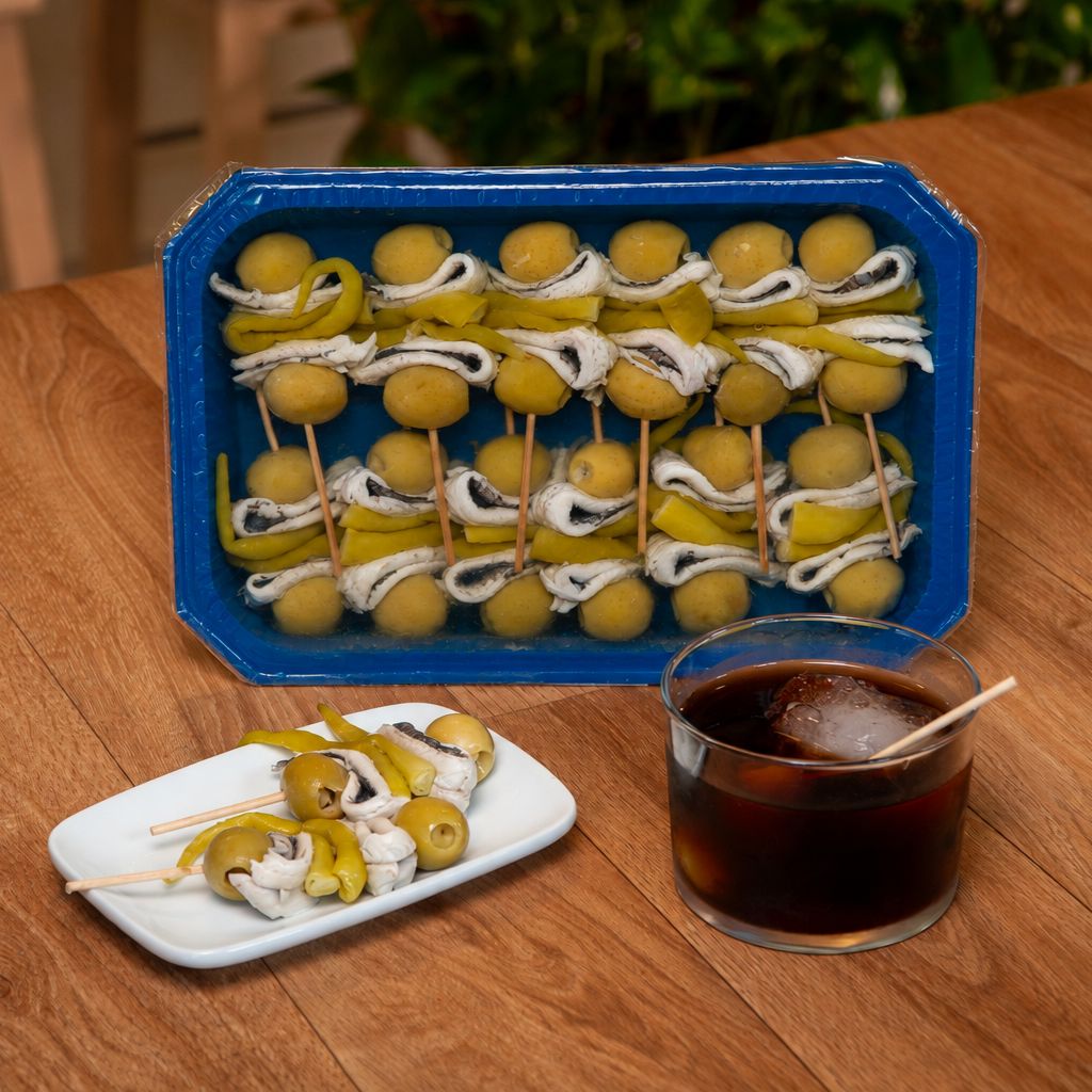 Tarrina de Gildas de Boquerón del Cantábrico (12 Piezas, 500 g)