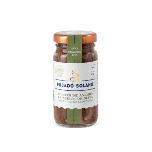 Cantabrian Coastal anchovies in organic extra virgin olive oil glass jar 18 100g