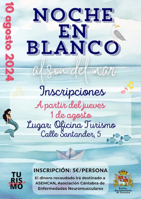 Cartel de la Noche en Blanco de Santoña 2024